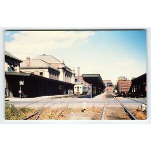 Troy Union Station & Boston & Maine Rail-Diesel Car 1957 Postcard